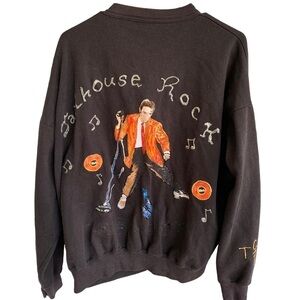 Vintage Elvis Presley Jailhouse Rock Puff Paint Cardigan Sweater Quitman USA